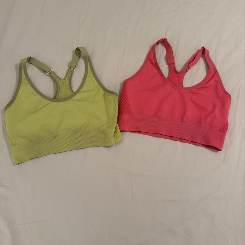 Love & Sports Lot of 2 Sports Bras Size Large 12-14 Stretchy Comfortable Support